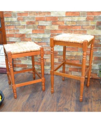 French Country 24" Turned Leg Seat Stool