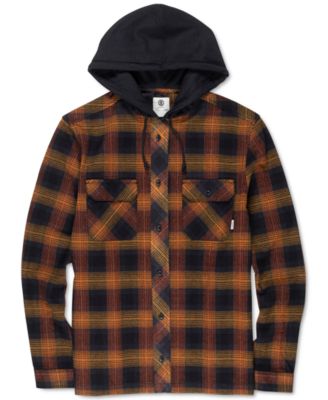 hooded plaid shirt mens