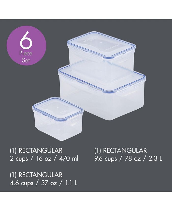 Lock n Lock Easy Essentials Rectangular 6Pc. Food Storage Set Macy's