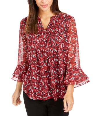 macy's petite dressy blouses