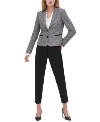 Tommy Hilfiger Marled Peak-Lapel Blazer - Macy's