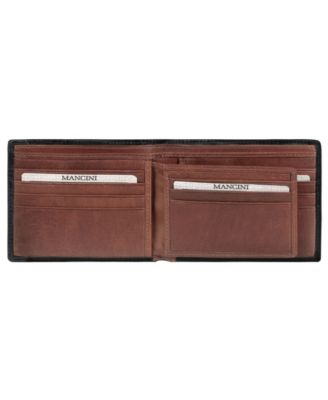 Casablanca Collection Men's RFID Secure Center Billfold with Removable Left Wing Passcase