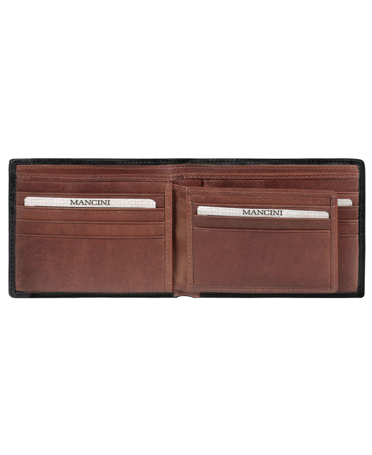 Casablanca Collection Men's RFID Secure Center Billfold with Removable Left Wing Passcase