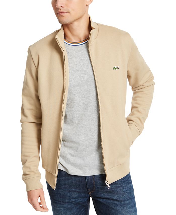 Lacoste Brushed Pique Fleece Sweatshirt with Full Zip and Side