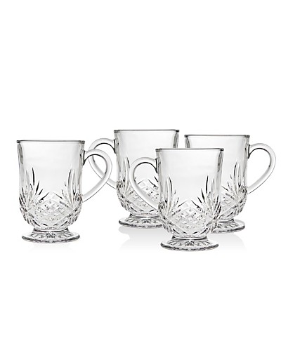 Glass Stackable Mugs White Set of 6 - Made By Design 12.5 oz