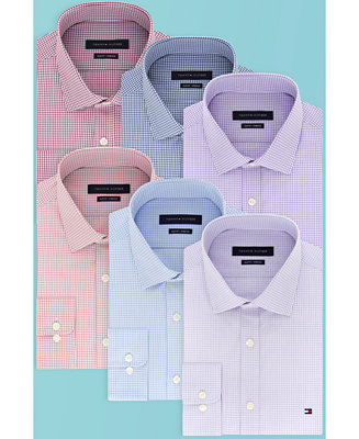 Tommy Hilfiger Men's Slim-Fit Stretch Check Dress Shirt, Online ...