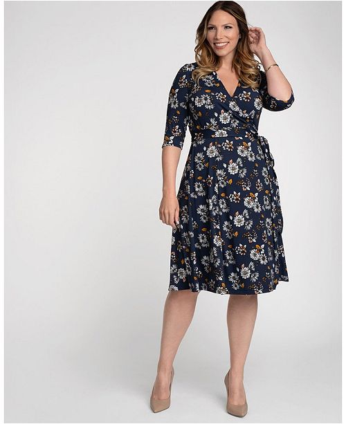 Kiyonna Womens Plus Size Essential Wrap Dress Reviews Dresses