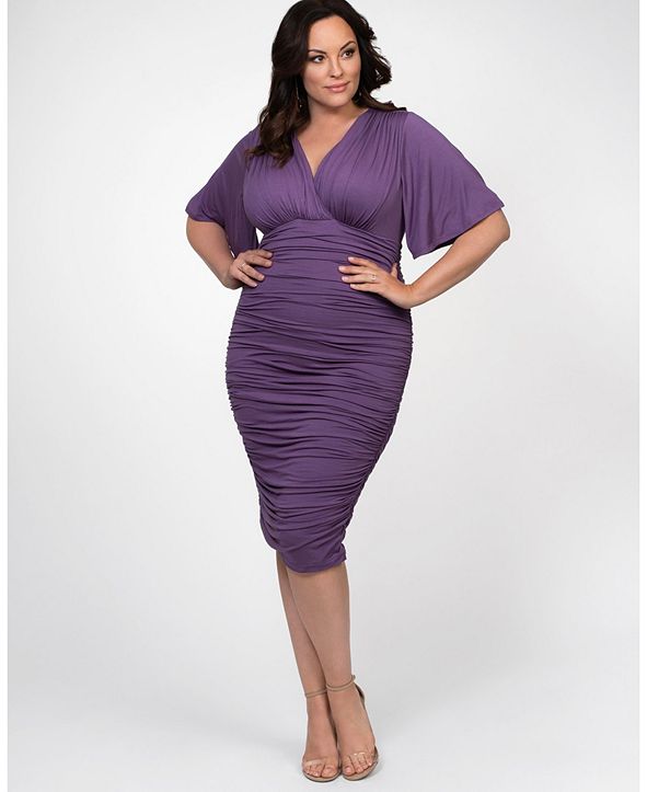 Kiyonna Womens Plus Size Rumor Ruched Dress And Reviews Dresses 