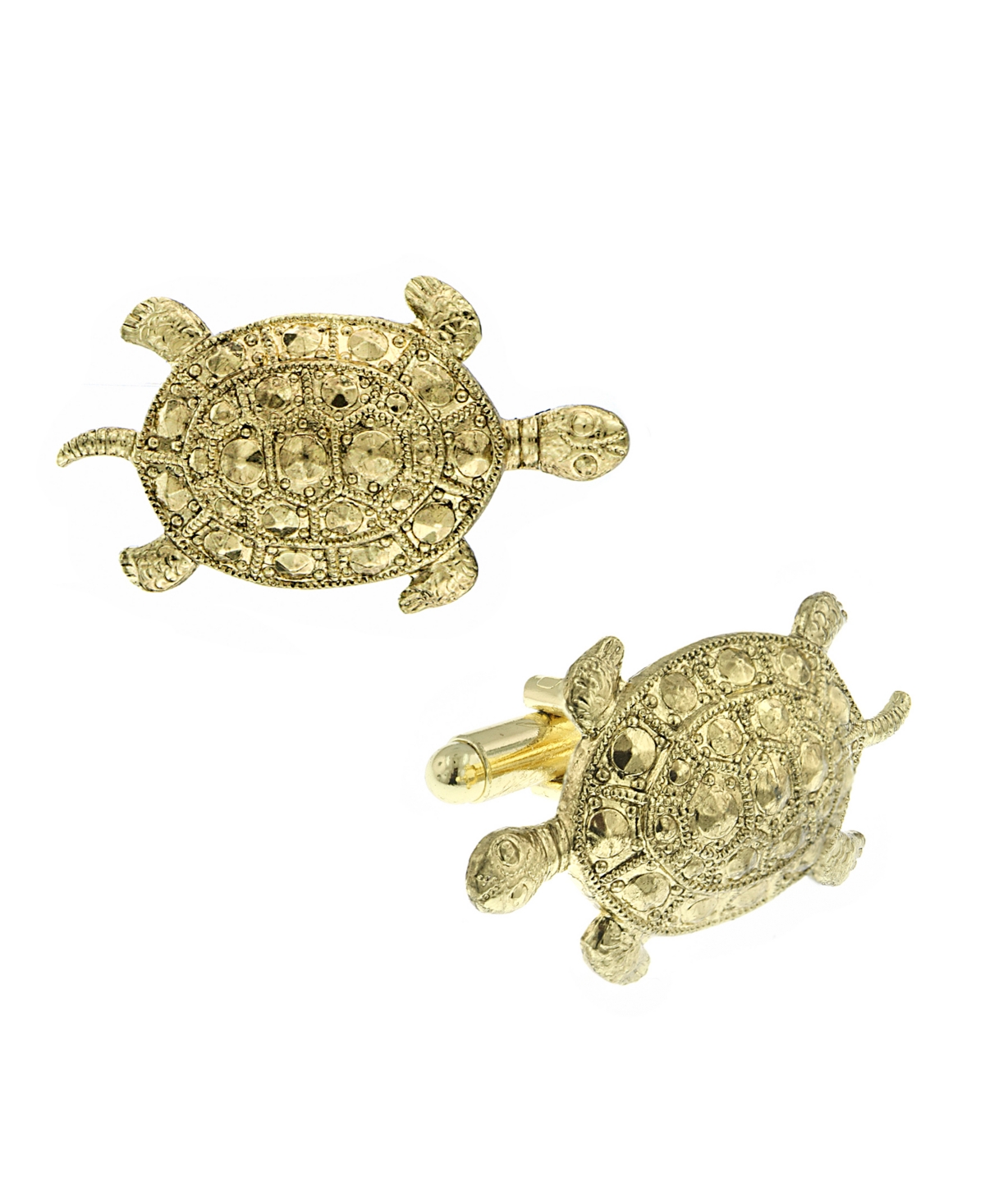 1928 Jewelry 14k Gold Plated Turtle Cufflinks