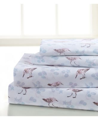 Seaside Resort Beach Birds Sheet Set, Queen