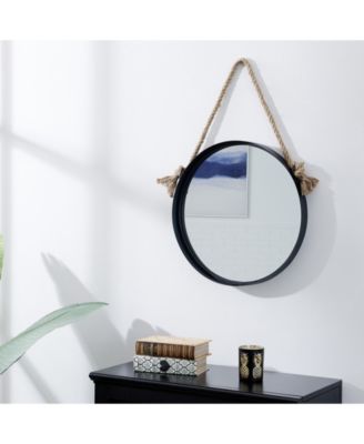 Danya B Round Accent Mirror with Hanging Rope