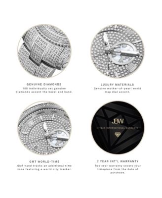 Men's Jet Setter GMT Silver-Tone Stainless Steel Bracelet Watch 46mm