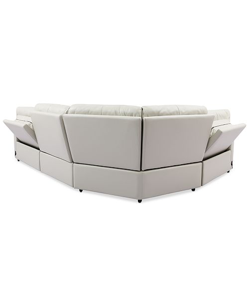 Furniture Danvors 4Pc. Leather Sectional Sofa with 2 Power Recliners