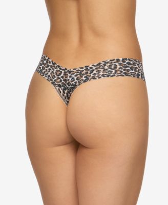 Women's Printed Signature Lace Low Rise Thong