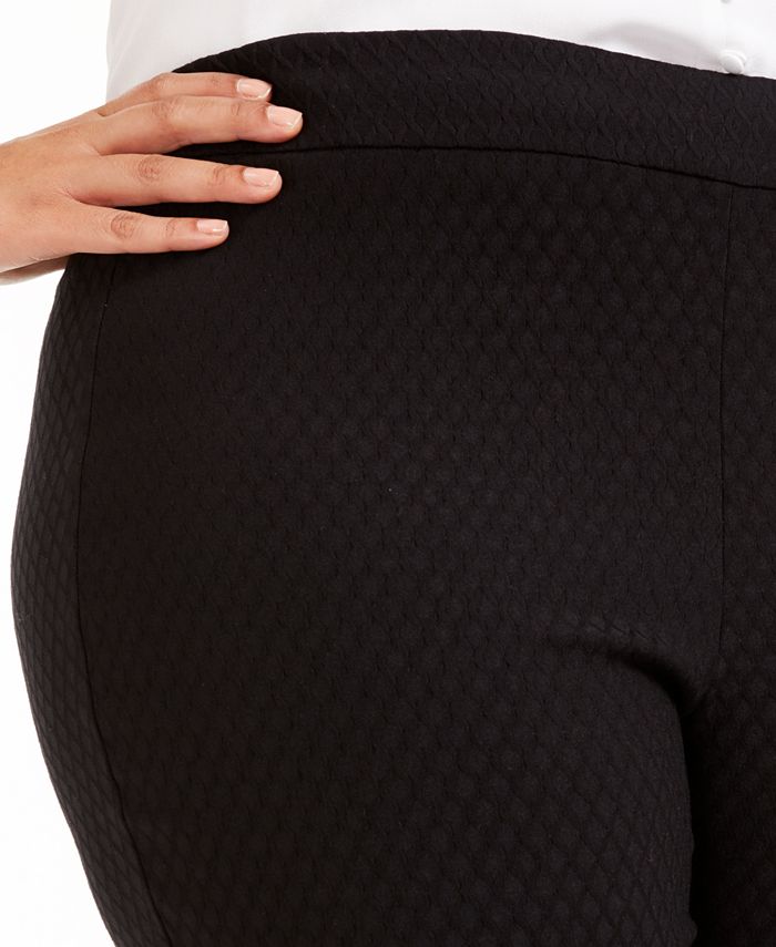 JM Collection Plus Size Tummy Control Straight Leg Pull-On Pants, Created  For Macy's - Macy's