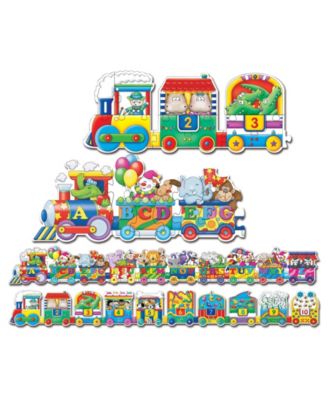 The Learning Journey Puzzle Doubles- Giant Abc and 123 Train Floor Puzzles