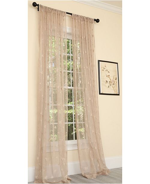 Manor Luxe Elegant Butterfly Sheer Rod Pocket Curtain Collection