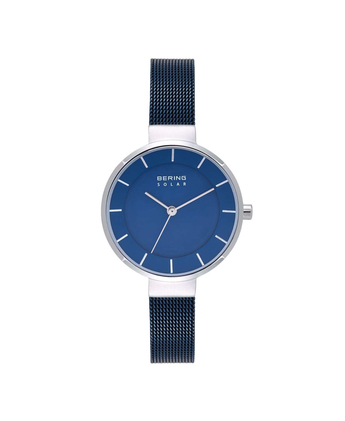Women's Solar Powered Blue Stainless Steel Mesh Bracelet Watch 31mm - Blue