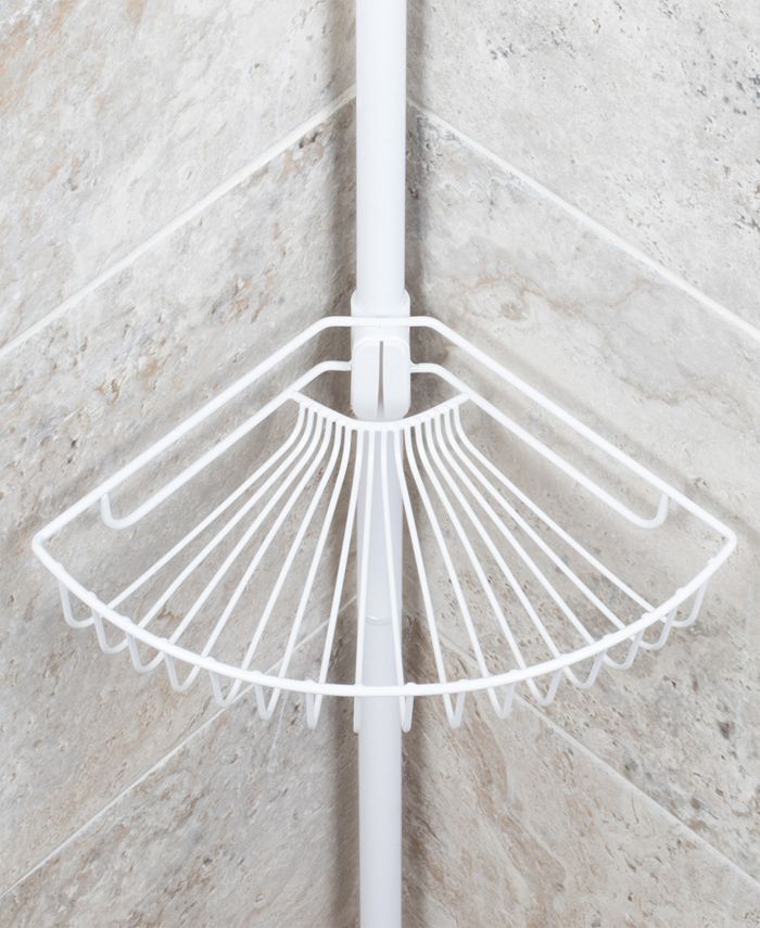 Richards Homewares Lakeview White 4 Tier Tension Shower Caddy Macy's