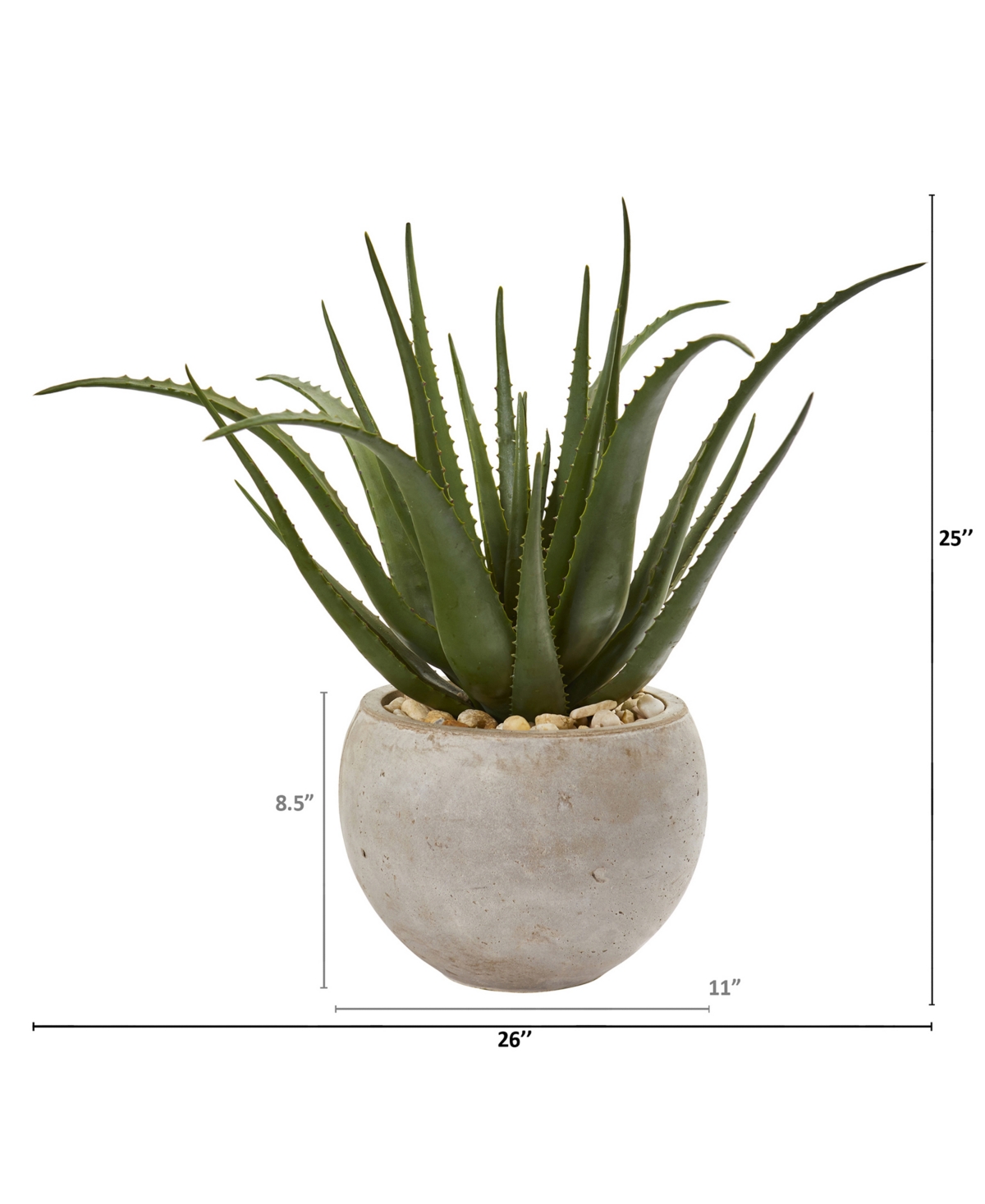 Nearly Natural Aloe Artificial Plant in Sand Colored Planter
