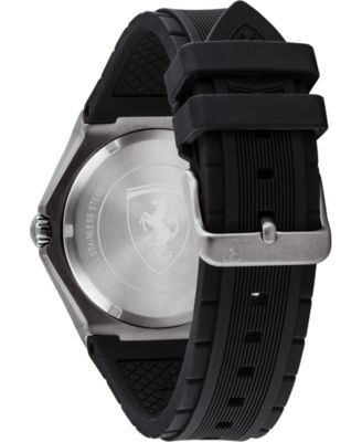 Ferrari Men's Aspire Black Silicone Strap Watch 44mm