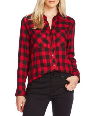 Vince Camuto Buffalo Plaid Button-Up 