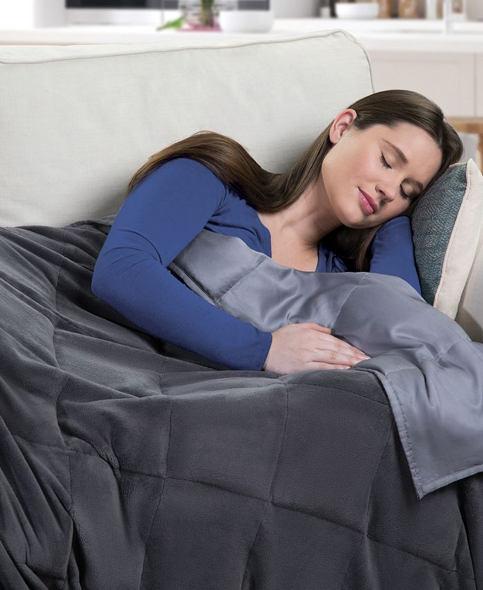 Sharper Image Calming Comfort Reversible Cooling 12lb Weighted Blanket