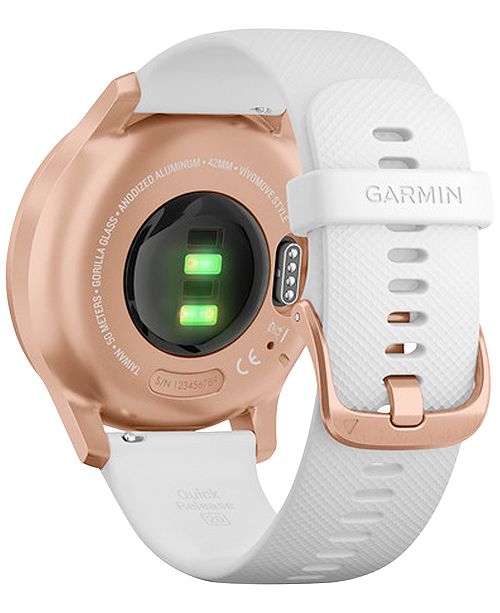 garmin vivomove hr sport white silicone strap smartwatch