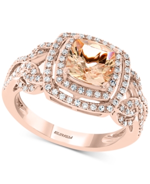 image of Effy Morganite (1-3/8 ct. t.w.) & Diamond (3/8 ct. t.w.) Ring in 14k Rose Gold