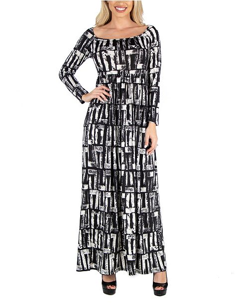 24seven Comfort Apparel Women S Long Sleeve Maxi Dress