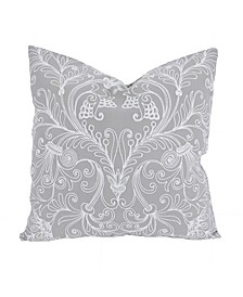 Jacquard Crewel Embroidered Pillow, 20" x 20" with Feather Insert