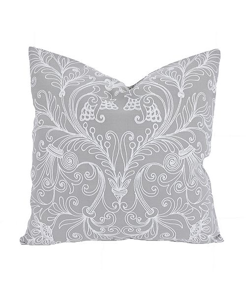 Manor Luxe Jacquard Crewel Embroidered Pillow 20 X 20 With