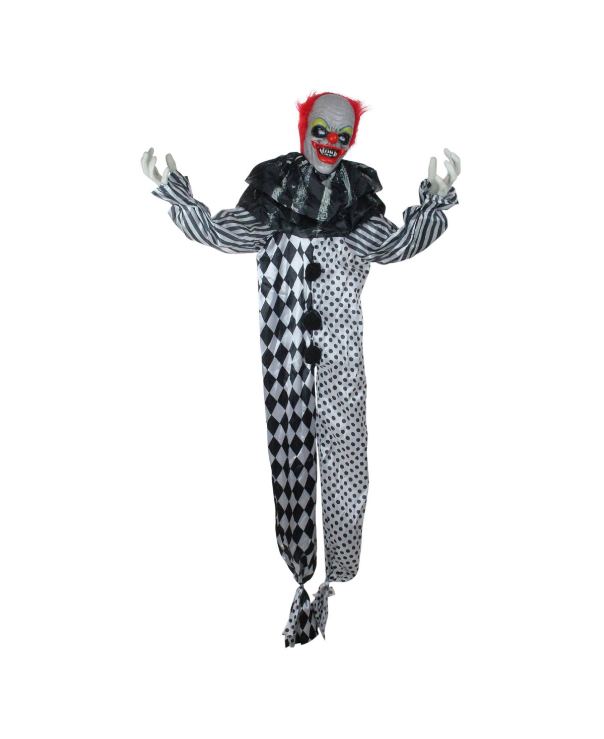 Northlight Standing Animated Clown With Lighted Eyes Halloween Decoration In Black
