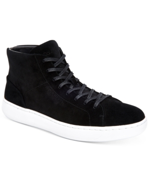 Calvin Klein Men's Frey High-top Suede Fashion Sneakers Men's Shoes In Black