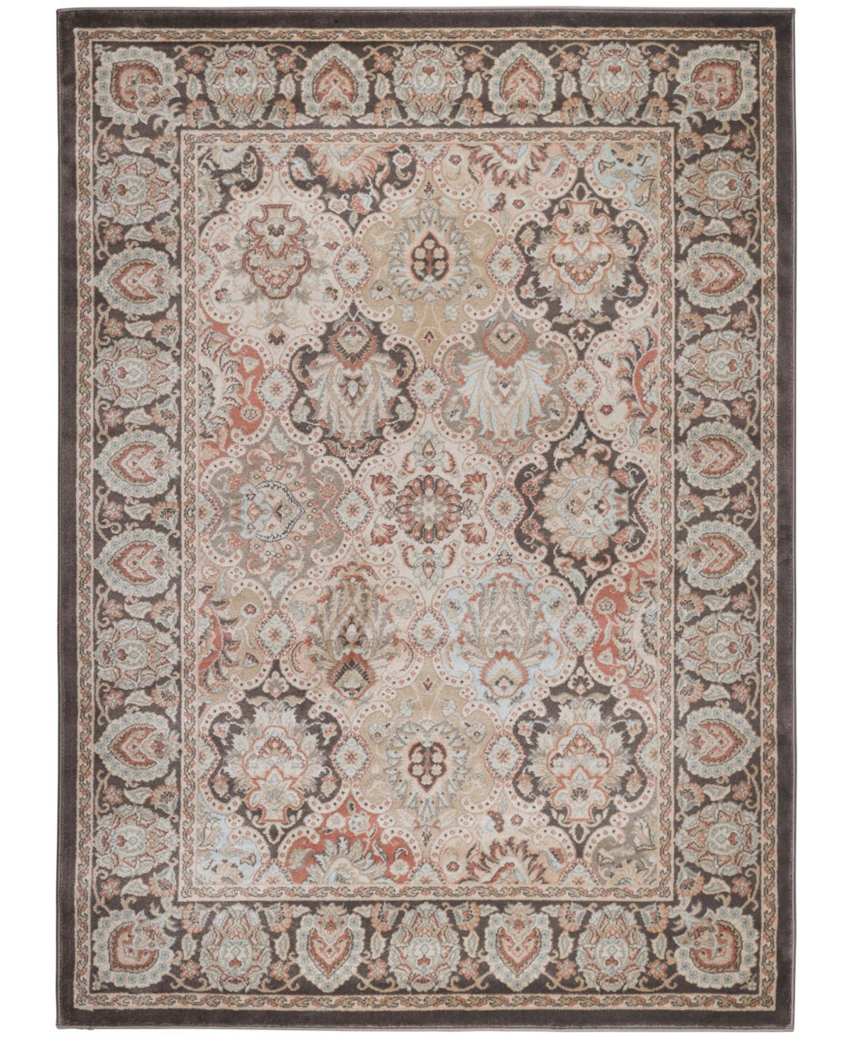 Closeout! Km Home 3802/0012/Brown Gerola Brown 7'10in x 10'6in Area Rug - Brown