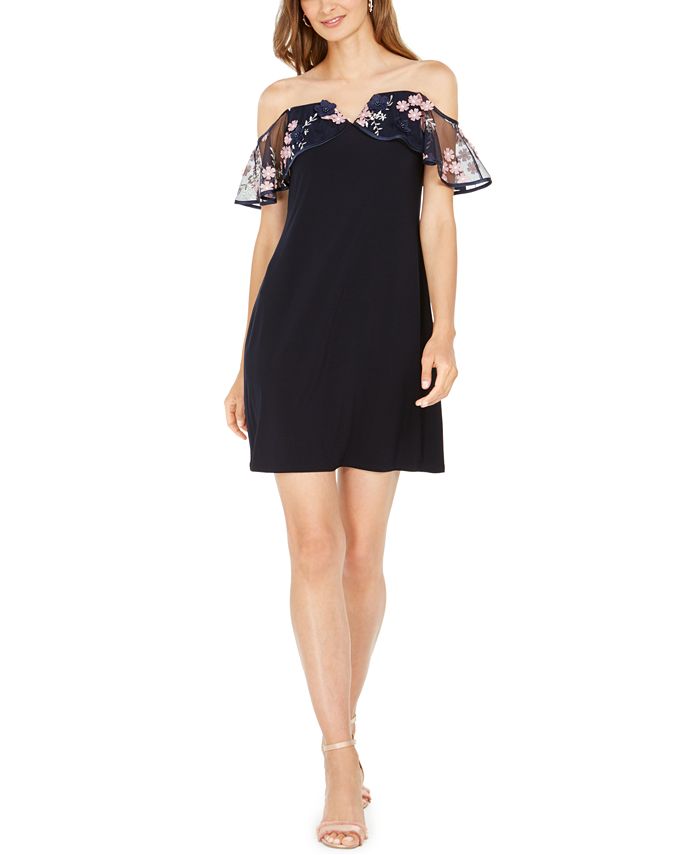 Msk embroidered sales shift dress