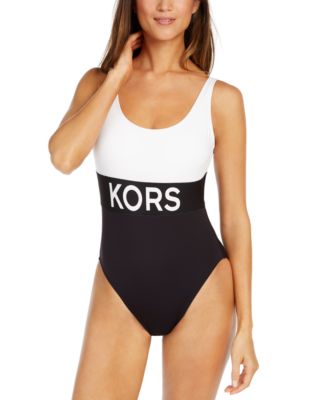 michael kors white one piece bathing suit