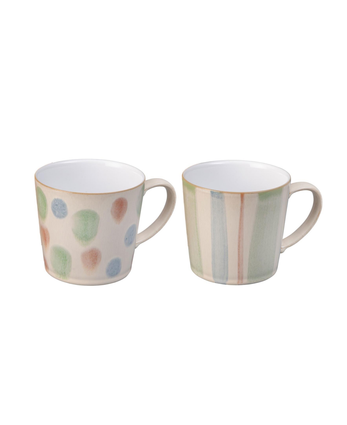 Pastel Multi Set of 2 Mugs - Multi Colored And Hand Painted