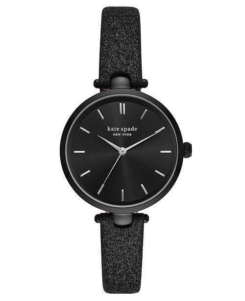Kate Spade New York Women S Holland Black Glitter Leather Strap