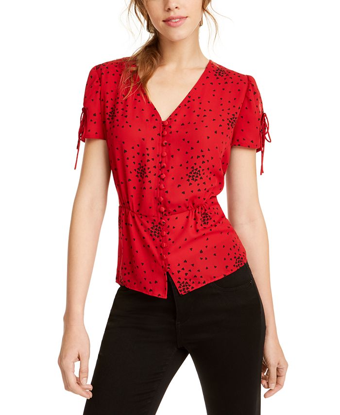 Maison Jules Printed Button-Front Top