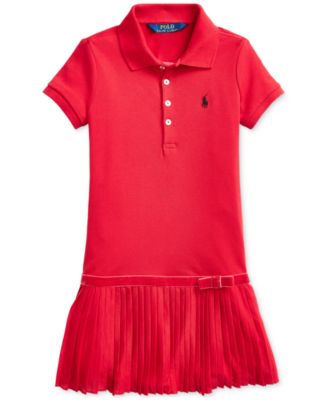 Polo Ralph Lauren Toddler Girls Pleated Stretch Mesh Polo Dress - Macy's