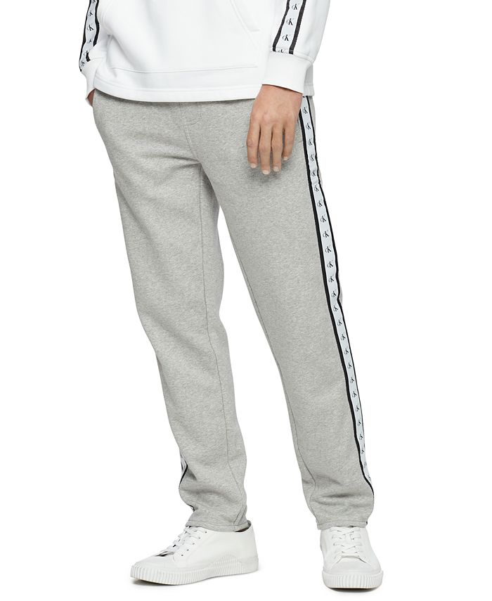 Calvin Klein Jeans Men's Logo-Stripe Fleece Sweatpants - Macy's