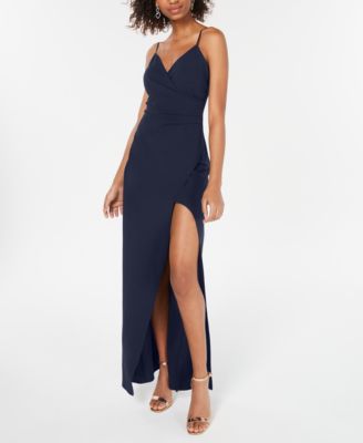 Juniors' High-Slit Gown 