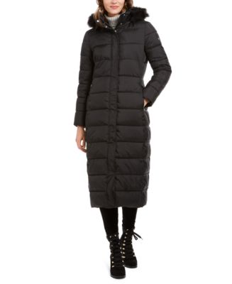 Calvin Klein Faux-Fur-Trim Hooded Coat & Reviews - Coats & Jackets - Women -
