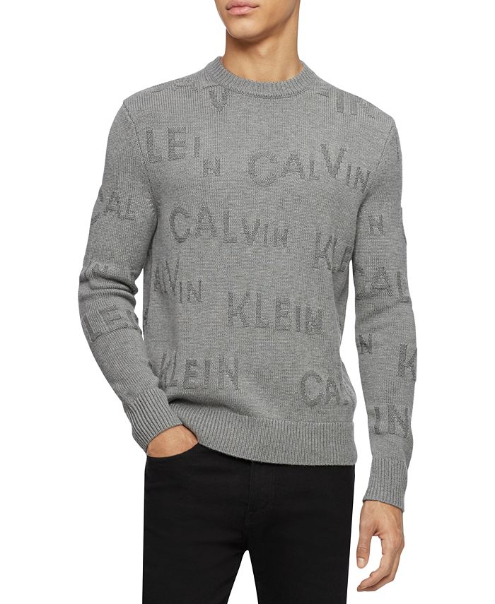 Specialiseren ondersteuning Ooit Calvin Klein Men's Jacquard Logo Sweater & Reviews - Sweaters - Men - Macy's