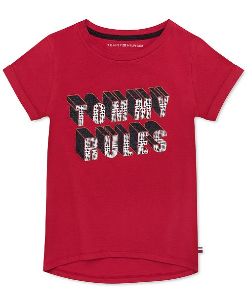 Tommy Hilfiger Little Girls Cotton Tommy Rules T Shirt Reviews Shirts Tops Kids Macy S