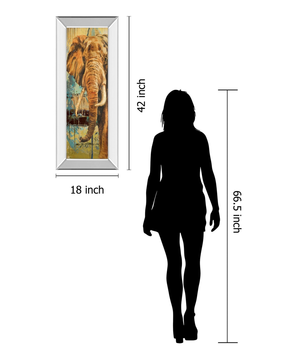 Classy Art New Safari on Teal Il by Patricia Pinto Mirror Framed Print Wall Art - 18