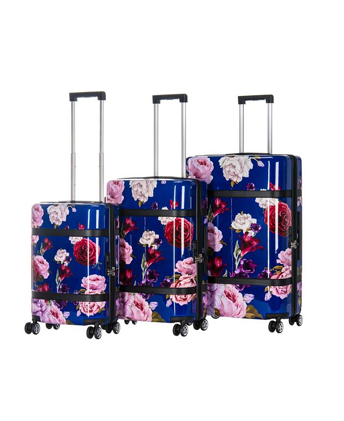 Triforce Luggage Triforce Versailles 3Piece Spinner Floral Luggage Set