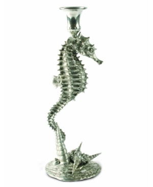 Vagabond House Pewter Seahorse Candlestick Holder Tall Centerpiece Display In Silver