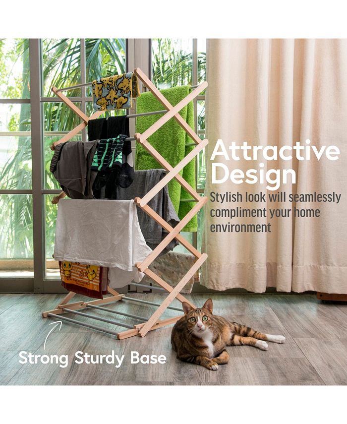 Innoka Premium Classic Wooden Adjustable Clothes Drying Rack Macy's